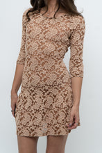 Load image into Gallery viewer, Vintage x Tan Lace Drop Waist Mini (XS, S)