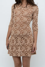 Load image into Gallery viewer, Vintage x Tan Lace Drop Waist Mini (XS, S)