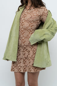 Vintage x Tan Lace Drop Waist Mini (XS, S)