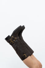 Load image into Gallery viewer, MICHAEL KORS x Deadstock Dark Brown Suede Biker Boot (7, 7.5)