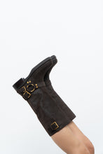 Load image into Gallery viewer, MICHAEL KORS x Deadstock Dark Brown Suede Biker Boot (7, 7.5)