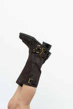 Load image into Gallery viewer, MICHAEL KORS x Deadstock Dark Brown Suede Biker Boot (7, 7.5)
