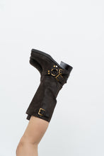 Load image into Gallery viewer, MICHAEL KORS x Deadstock Dark Brown Suede Biker Boot (7, 7.5)