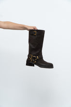 Load image into Gallery viewer, MICHAEL KORS x Deadstock Dark Brown Suede Biker Boot (7, 7.5)