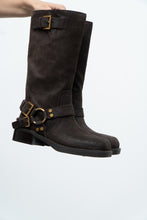 Load image into Gallery viewer, MICHAEL KORS x Deadstock Dark Brown Suede Biker Boot (7, 7.5)