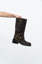 Load image into Gallery viewer, MICHAEL KORS x Deadstock Dark Brown Suede Biker Boot (7, 7.5)