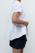Load image into Gallery viewer, GIORGIO ARMANI x White Pleated Cotton Blouse (XS, S)