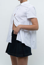 Load image into Gallery viewer, GIORGIO ARMANI x White Pleated Cotton Blouse (XS, S)