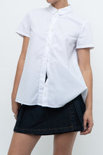 Load image into Gallery viewer, GIORGIO ARMANI x White Pleated Cotton Blouse (XS, S)