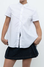 Load image into Gallery viewer, GIORGIO ARMANI x White Pleated Cotton Blouse (XS, S)