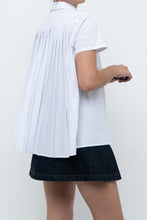 Load image into Gallery viewer, GIORGIO ARMANI x White Pleated Cotton Blouse (XS, S)