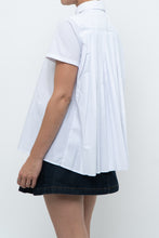 Load image into Gallery viewer, GIORGIO ARMANI x White Pleated Cotton Blouse (XS, S)