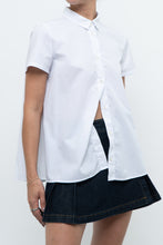 Load image into Gallery viewer, GIORGIO ARMANI x White Pleated Cotton Blouse (XS, S)
