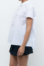 Load image into Gallery viewer, GIORGIO ARMANI x White Pleated Cotton Blouse (XS, S)