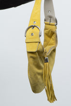 Load image into Gallery viewer, Vintage x COACH Yellow Suede Slouch Purs