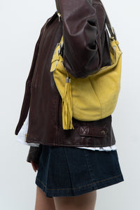 Vintage x COACH Yellow Suede Slouch Purs