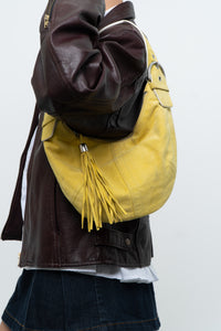 Vintage x COACH Yellow Suede Slouch Purs