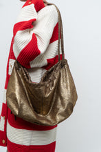 Load image into Gallery viewer, Vintage x Brown, Gold Shimmer Slouch Purse