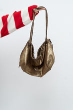 Load image into Gallery viewer, Vintage x Brown, Gold Shimmer Slouch Purse