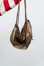 Load image into Gallery viewer, Vintage x Brown, Gold Shimmer Slouch Purse