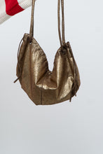 Load image into Gallery viewer, Vintage x Brown, Gold Shimmer Slouch Purse