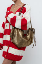Load image into Gallery viewer, Vintage x Brown, Gold Shimmer Slouch Purse