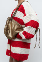 Load image into Gallery viewer, Vintage x Brown, Gold Shimmer Slouch Purse