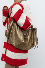 Load image into Gallery viewer, Vintage x Brown, Gold Shimmer Slouch Purse