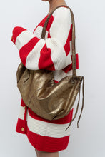 Load image into Gallery viewer, Vintage x Brown, Gold Shimmer Slouch Purse