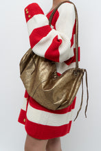 Load image into Gallery viewer, Vintage x Brown, Gold Shimmer Slouch Purse