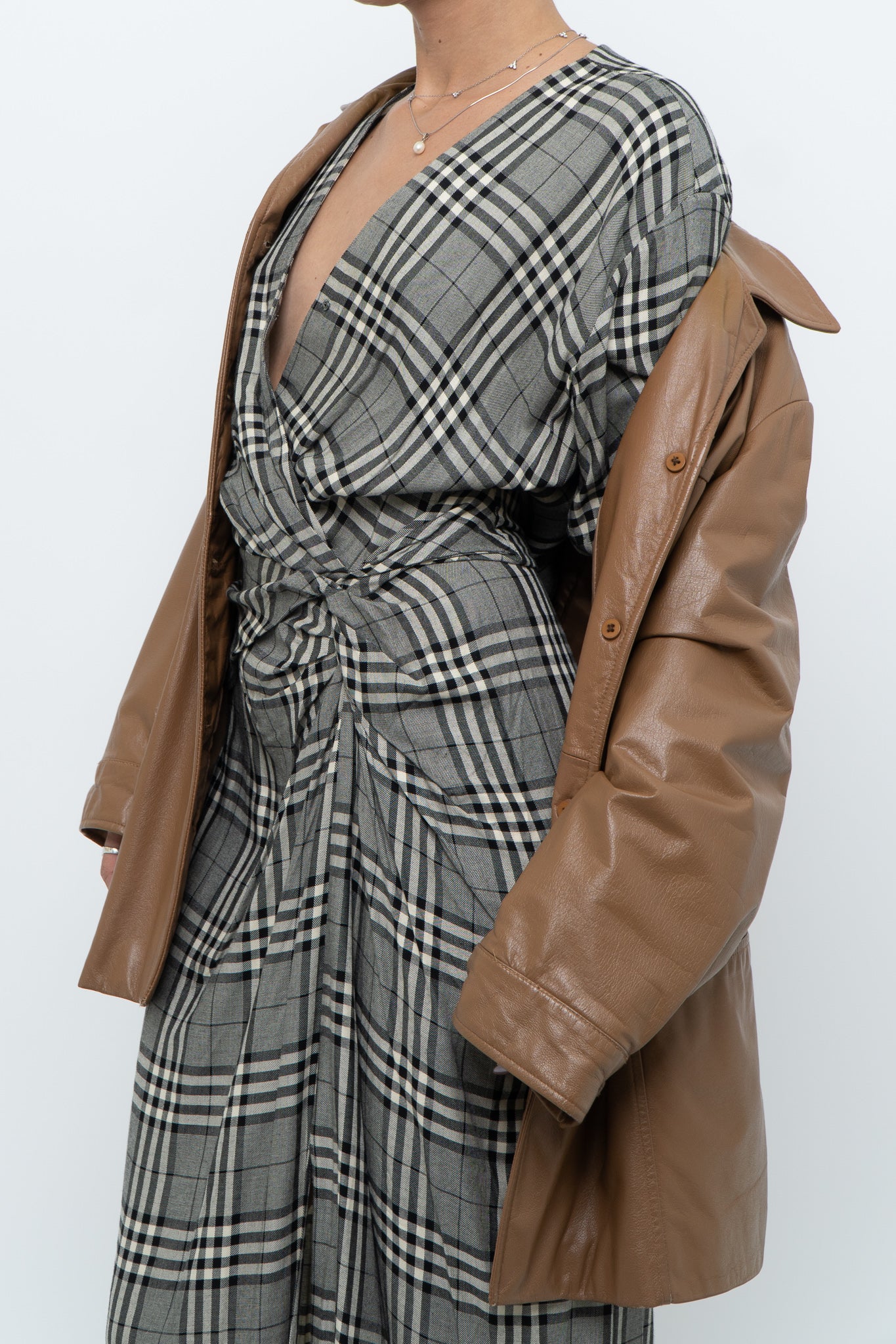 RAG & BONE x Plaid Soft Long Sleeve Dress (S, M)