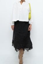 Load image into Gallery viewer, Vintage x Black Polkadot Frilly Midi Skirt (M, L)