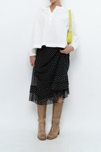 Load image into Gallery viewer, Vintage x Black Polkadot Frilly Midi Skirt (M, L)