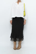 Load image into Gallery viewer, Vintage x Black Polkadot Frilly Midi Skirt (M, L)