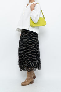 Vintage x Black Polkadot Frilly Midi Skirt (M, L)