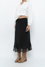 Load image into Gallery viewer, Vintage x Black Polkadot Frilly Midi Skirt (M, L)