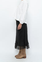 Load image into Gallery viewer, Vintage x Black Polkadot Frilly Midi Skirt (M, L)