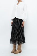 Load image into Gallery viewer, Vintage x Black Polkadot Frilly Midi Skirt (M, L)