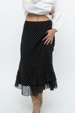 Load image into Gallery viewer, Vintage x Black Polkadot Frilly Midi Skirt (M, L)