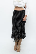 Load image into Gallery viewer, Vintage x Black Polkadot Frilly Midi Skirt (M, L)