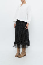 Load image into Gallery viewer, Vintage x Black Polkadot Frilly Midi Skirt (M, L)