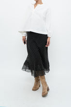 Load image into Gallery viewer, Vintage x Black Polkadot Frilly Midi Skirt (M, L)