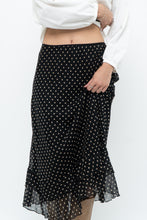 Load image into Gallery viewer, Vintage x Black Polkadot Frilly Midi Skirt (M, L)