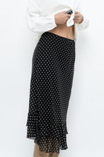 Load image into Gallery viewer, Vintage x Black Polkadot Frilly Midi Skirt (M, L)