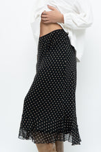 Load image into Gallery viewer, Vintage x Black Polkadot Frilly Midi Skirt (M, L)