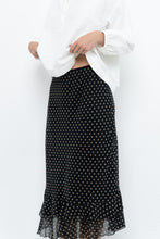 Load image into Gallery viewer, Vintage x Black Polkadot Frilly Midi Skirt (M, L)