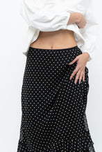 Load image into Gallery viewer, Vintage x Black Polkadot Frilly Midi Skirt (M, L)