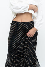Load image into Gallery viewer, Vintage x Black Polkadot Frilly Midi Skirt (M, L)