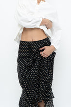 Load image into Gallery viewer, Vintage x Black Polkadot Frilly Midi Skirt (M, L)