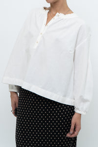 MADEWELL x Cream Cotton Cropped Blouse (XS, S)